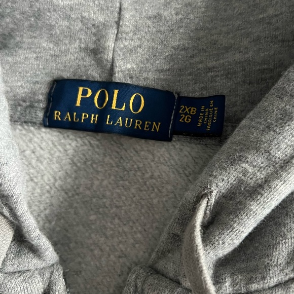 Ralph Lauren Polo Bear Gray Zip Up fleece. big and tall size 2XB - Picture 4 of 6